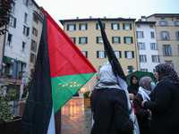 In Brescia, Italy, on October 7, 2024, a pro-Palestinian rally takes place on the anniversary of the Hamas attack on Israel. In the picture:...