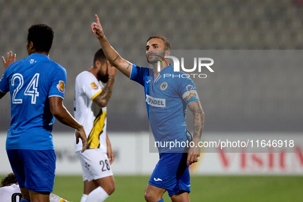 Ryan Scicluna, captain of Marsaxlokk, reacts during the Malta 360 Sports Premier League soccer match between Zabbar St. Patrick and Marsaxlo...