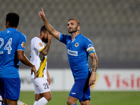 Ryan Scicluna, captain of Marsaxlokk, reacts during the Malta 360 Sports Premier League soccer match between Zabbar St. Patrick and Marsaxlo...