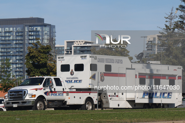 York Regional Police set up mobile command centers in Jewish and Muslim neighborhoods ahead of the one-year anniversary of the October 7th a...