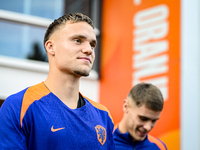 Netherlands goalkeeper Bart Verbruggen participates in the training and press conference for the Netherlands Nations League season 2024-2025...