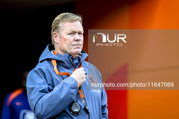 Netherlands trainer coach Ronald Koeman participates in the match training and press conference for the Netherlands on October 7, 2024, at t...