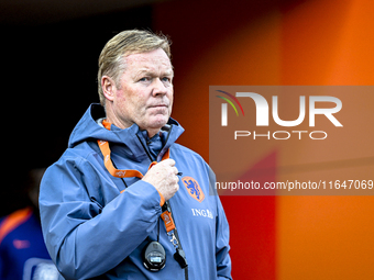 Netherlands trainer coach Ronald Koeman participates in the match training and press conference for the Netherlands on October 7, 2024, at t...