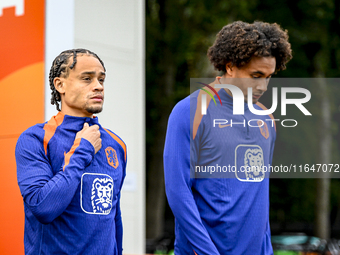 Netherlands players Xavi Simons and Joshua Zirkzee participate in the training and press conference for the Netherlands Nations League seaso...