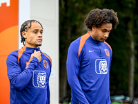 Netherlands players Xavi Simons and Joshua Zirkzee participate in the training and press conference for the Netherlands Nations League seaso...