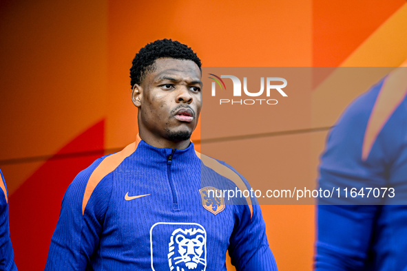 Netherlands player Denzel Dumfries participates in the training and press conference for the Netherlands Nations League season 2024-2025 at...