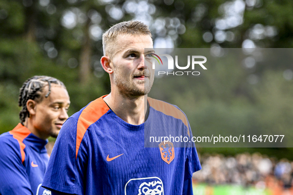 Netherlands player Matthijs de Ligt participates in the training and press conference for the Netherlands on October 7, 2024, at the KNVB Ca...