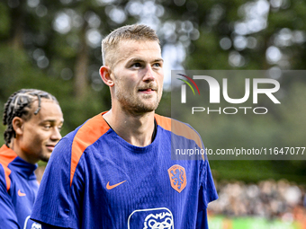 Netherlands player Matthijs de Ligt participates in the training and press conference for the Netherlands on October 7, 2024, at the KNVB Ca...