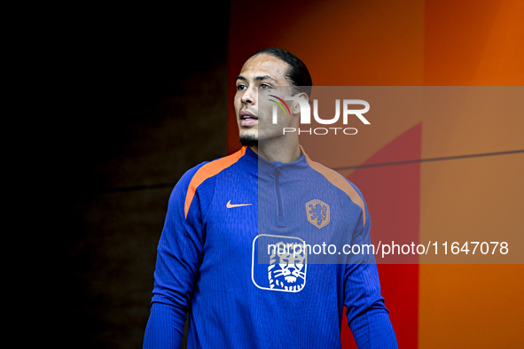 Netherlands player Virgil van Dijk participates in the training and press conference for the Netherlands Nations League season 2024-2025 at...