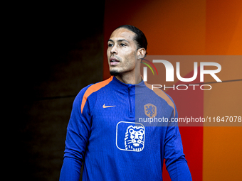 Netherlands player Virgil van Dijk participates in the training and press conference for the Netherlands Nations League season 2024-2025 at...