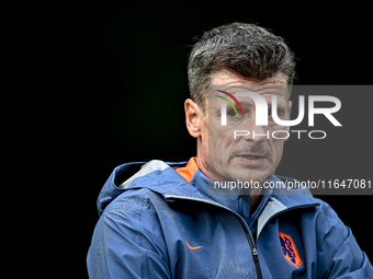 Netherlands assistant trainer Wim Jonk is present during the match training and press conference for the Netherlands on October 7, 2024, at...