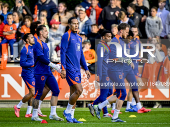 Netherlands player Virgil van Dijk participates in the training and press conference for the Netherlands Nations League season 2024-2025 at...