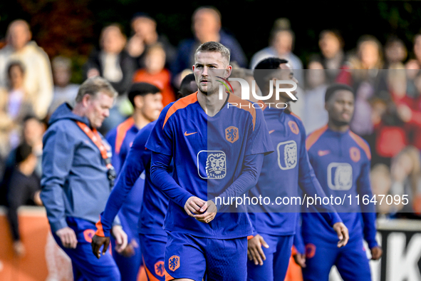 Netherlands player Matthijs de Ligt participates in the training and press conference for the Netherlands on October 7, 2024, at the KNVB Ca...