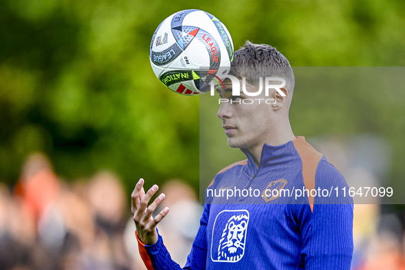 Netherlands player Mickey van de Ven participates in the training and press conference for the Netherlands Nations League season 2024-2025 a...