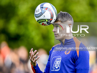 Netherlands player Mickey van de Ven participates in the training and press conference for the Netherlands Nations League season 2024-2025 a...