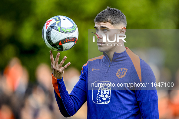 Netherlands player Mickey van de Ven participates in the training and press conference for the Netherlands Nations League season 2024-2025 a...