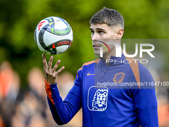 Netherlands player Mickey van de Ven participates in the training and press conference for the Netherlands Nations League season 2024-2025 a...