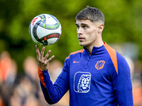 Netherlands player Mickey van de Ven participates in the training and press conference for the Netherlands Nations League season 2024-2025 a...