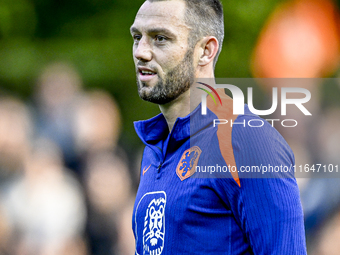 Netherlands player Stefan de Vrij participates in the training and press conference for the Netherlands Nations League season 2024-2025 at t...