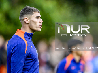 Netherlands player Mickey van de Ven participates in the training and press conference for the Netherlands Nations League season 2024-2025 a...