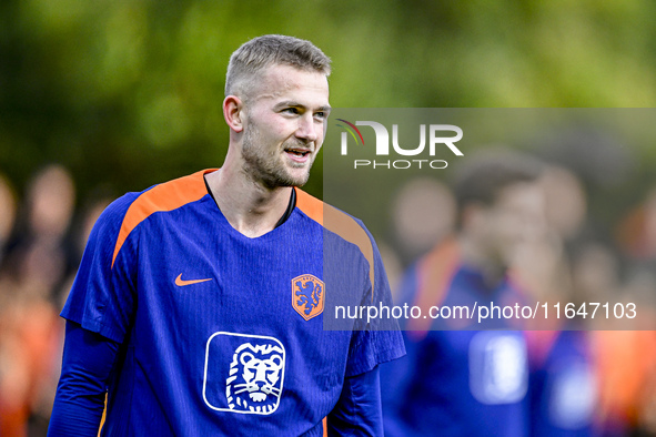 Netherlands player Matthijs de Ligt participates in the training and press conference for the Netherlands on October 7, 2024, at the KNVB Ca...