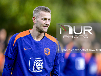 Netherlands player Matthijs de Ligt participates in the training and press conference for the Netherlands on October 7, 2024, at the KNVB Ca...