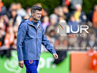 Netherlands assistant trainer Wim Jonk is present during the match training and press conference for the Netherlands on October 7, 2024, at...