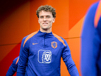 Netherlands player Mats Wieffer participates in the training and press conference for the Netherlands on October 7, 2024, at the KNVB Campus...