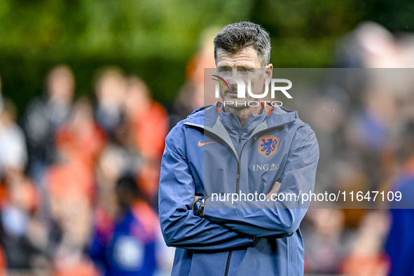 Netherlands assistant trainer Wim Jonk is present during the match training and press conference for the Netherlands on October 7, 2024, at...