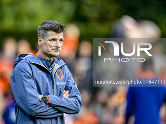 Netherlands assistant trainer Wim Jonk is present during the match training and press conference for the Netherlands on October 7, 2024, at...