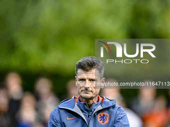 Netherlands assistant trainer Wim Jonk is present during the match training and press conference for the Netherlands on October 7, 2024, at...