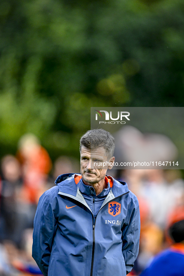 Netherlands assistant trainer Wim Jonk is present during the match training and press conference for the Netherlands on October 7, 2024, at...