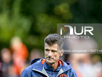 Netherlands assistant trainer Wim Jonk is present during the match training and press conference for the Netherlands on October 7, 2024, at...