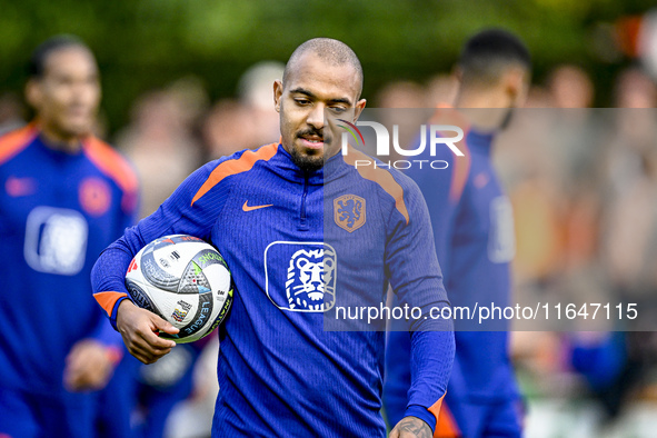 Netherlands player Donyell Malen participates in the training and press conference for the Netherlands Nations League season 2024-2025 at th...