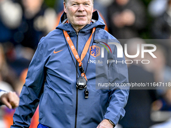 Netherlands trainer coach Ronald Koeman participates in the match training and press conference for the Netherlands on October 7, 2024, at t...