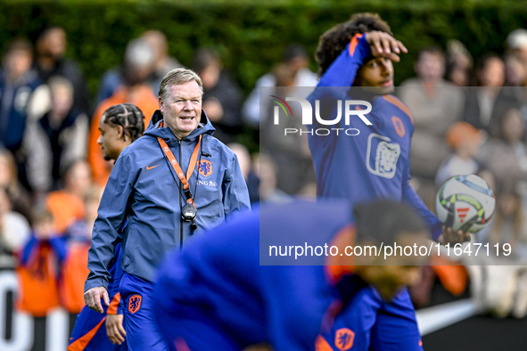 Netherlands trainer coach Ronald Koeman participates in the match training and press conference for the Netherlands on October 7, 2024, at t...