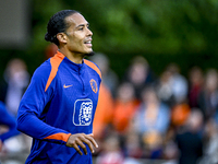 Netherlands player Virgil van Dijk participates in the training and press conference for the Netherlands Nations League season 2024-2025 at...