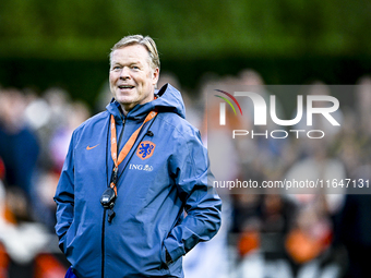 Netherlands trainer coach Ronald Koeman participates in the match training and press conference for the Netherlands on October 7, 2024, at t...