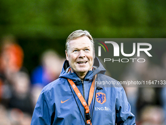 Netherlands trainer coach Ronald Koeman participates in the match training and press conference for the Netherlands on October 7, 2024, at t...