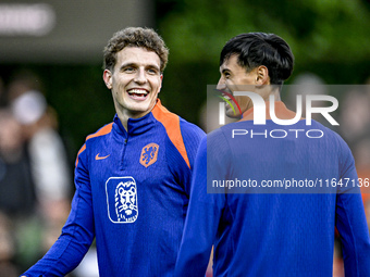 Netherlands players Guus Til and Tijjani Reijnders participate in the training and press conference for the Netherlands Nations League seaso...