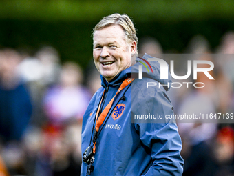 Netherlands trainer coach Ronald Koeman participates in the match training and press conference for the Netherlands on October 7, 2024, at t...