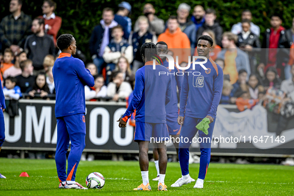 Netherlands player Jorrel Hato participates in the training and press conference for the Netherlands Nations League season 2024-2025 at the...