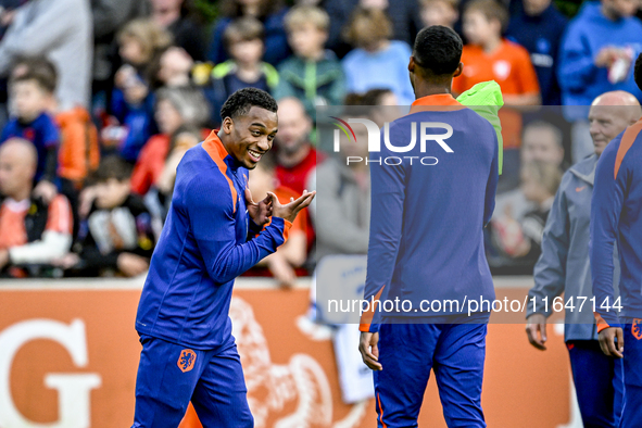 Netherlands player Quinten Timber participates in the training and press conference for the Netherlands Nations League season 2024-2025 at t...