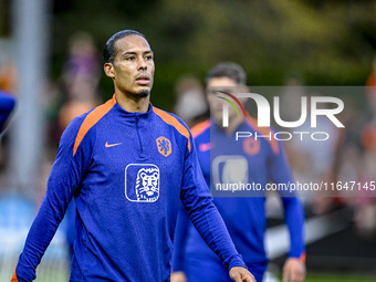 Netherlands player Virgil van Dijk participates in the training and press conference for the Netherlands Nations League season 2024-2025 at...