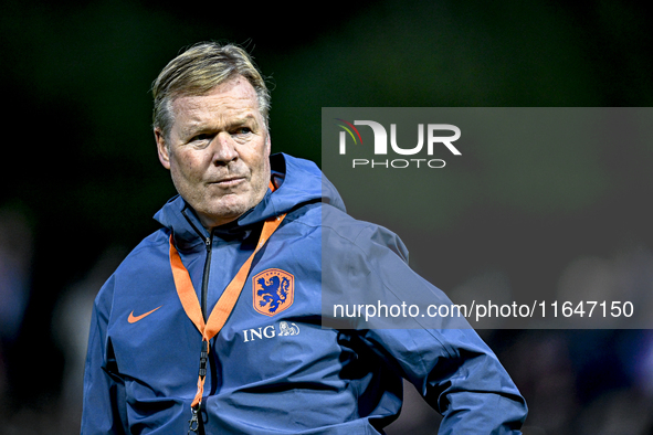 Netherlands trainer coach Ronald Koeman participates in the match training and press conference for the Netherlands on October 7, 2024, at t...