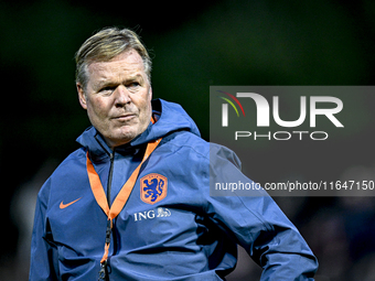 Netherlands trainer coach Ronald Koeman participates in the match training and press conference for the Netherlands on October 7, 2024, at t...