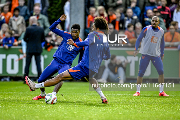 Netherlands player Denzel Dumfries participates in the training and press conference for the Netherlands Nations League season 2024-2025 at...