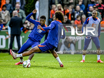 Netherlands player Denzel Dumfries participates in the training and press conference for the Netherlands Nations League season 2024-2025 at...