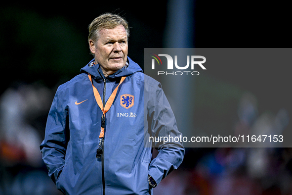 Netherlands trainer coach Ronald Koeman participates in the match training and press conference for the Netherlands on October 7, 2024, at t...