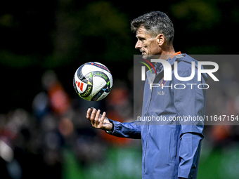 Netherlands assistant trainer Wim Jonk is present during the match training and press conference for the Netherlands on October 7, 2024, at...